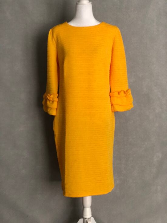 NY Collection Dresses & Skirts - NY Collection Shift Dress Ruffle Cuff in Lemon Women's Petite Large NEW